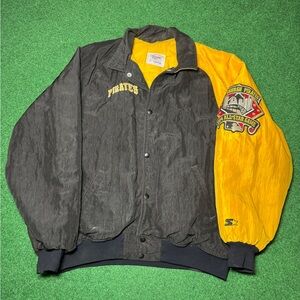 Vintage 90s Pittsburgh Pirates Retro MLB Dug Out Starter Lrg Jacket